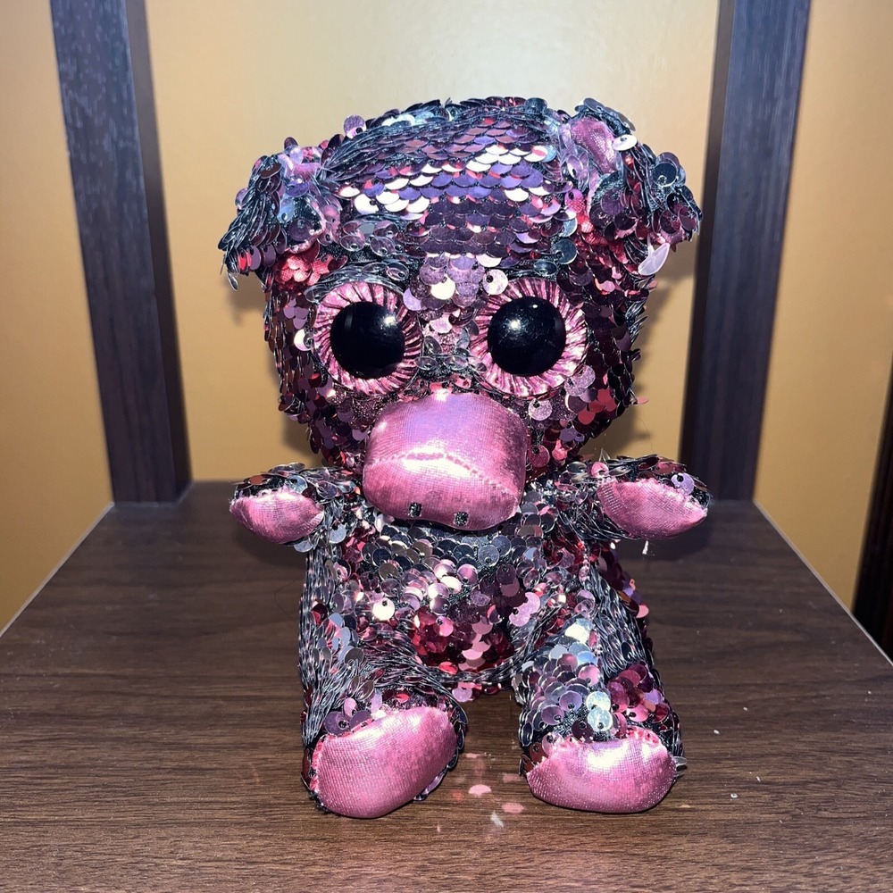 Grin Studios Pig Sequin Plush Stuffed Animal Brand New W/o Tag 6 Inch